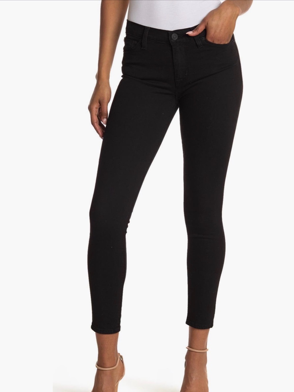 Hudson Jeans Black Cropped Skinny Ankle Jeans